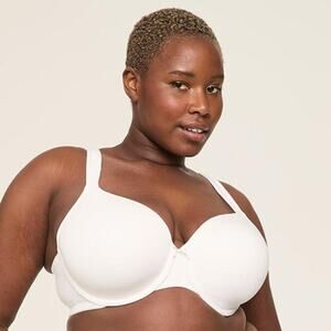 Cacique Cotton Lightly Lined Full Coverage Bra White (38 DD)
